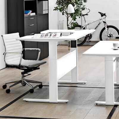 Prima sähköpöytä 180x90 valkoinen, valkoinen runko